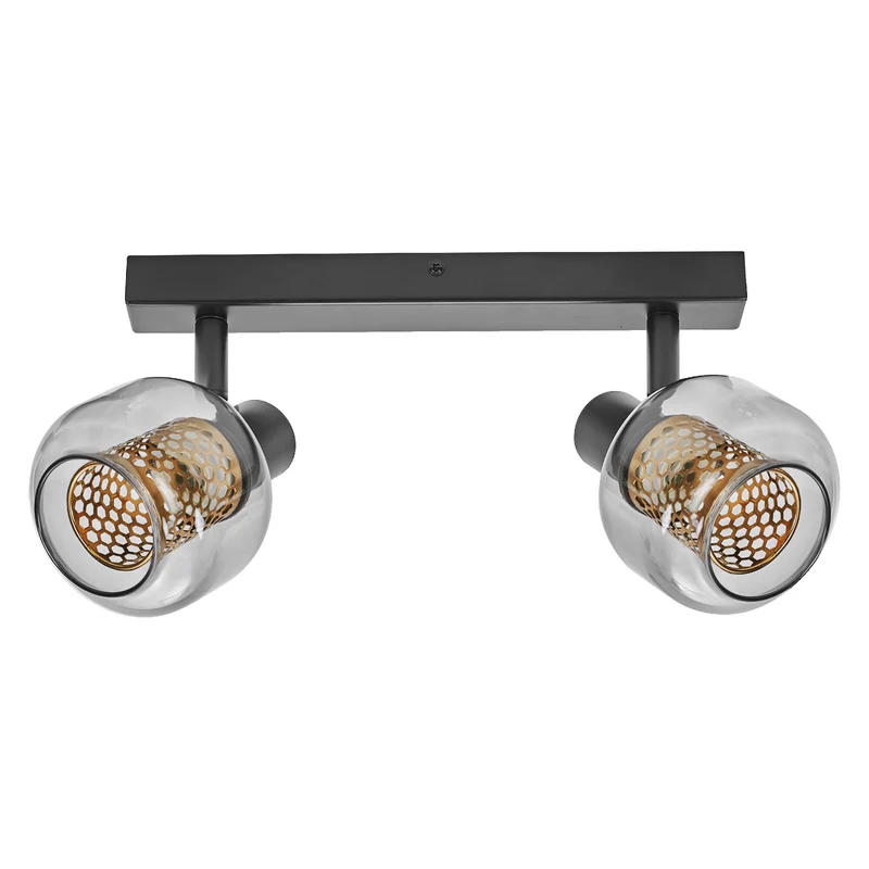 LEDVANCE DECOR Spot Firefly Wandleuchte, 2x2. 8W, E14, 500lm, 2700K, warmweiß, dimmbar, IP20, Metall/Glas, schwarz, LED enthalten und austauschbar