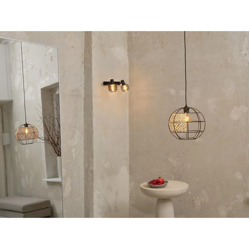 LEDVANCE DECOR Spot Firefly Wandleuchte, 2x2. 8W, E14, 500lm, 2700K, warmweiß, dimmbar, IP20, Metall/Glas, schwarz, LED enthalten und austauschbar