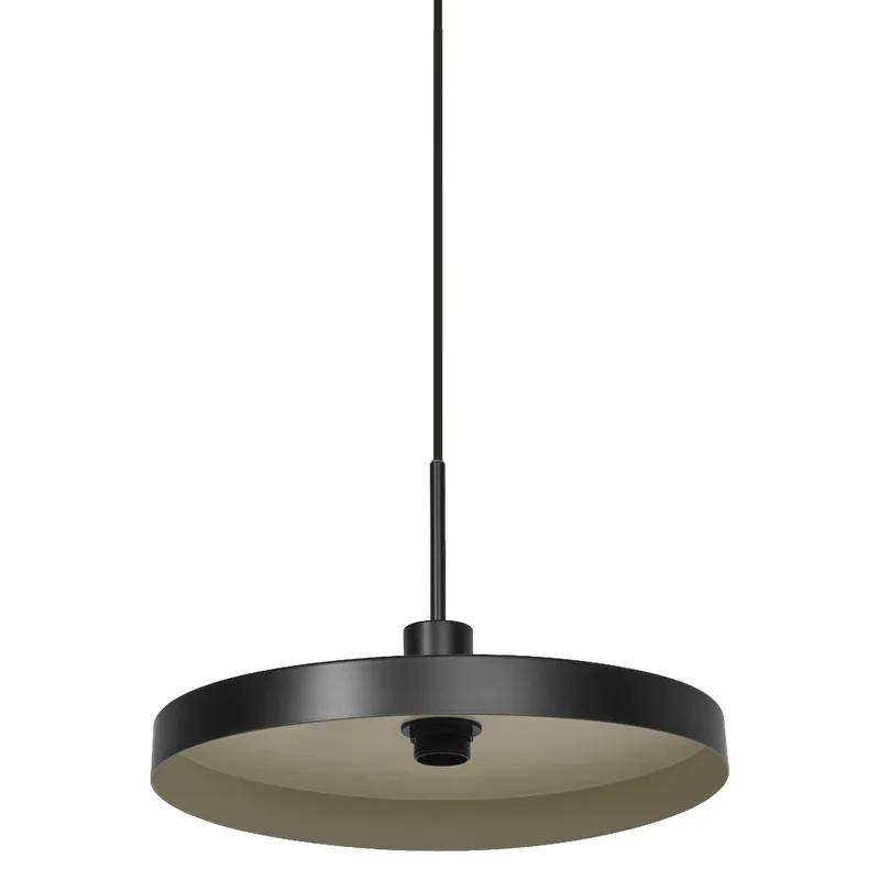 LEDVANCE Decor Plate dekorative Hängelampe mit tellerförmigem Lampenschirm, 400mm, mit E27 Fassung, IP20, Metall, schwarz/beige