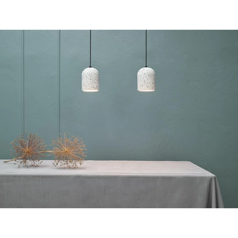 LEDVANCE Decor Pill dekorative Pendelleuchte mit pillenförmigem Lampenschirm, 150mm, mit E27 Fassung, aus weißem Terrazzo, IP20