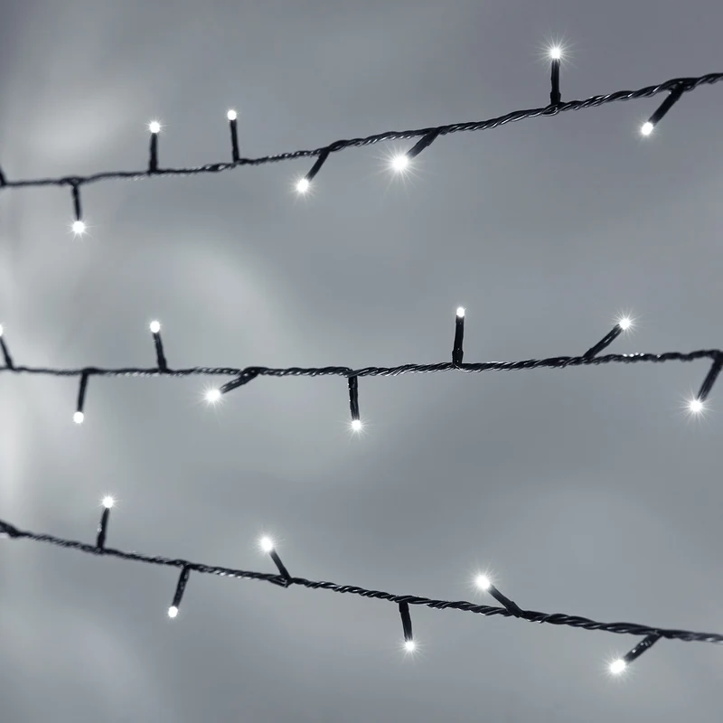 Essential Connect 40m 400er LED Lichterkette weiß koppelbar grünes Kabel