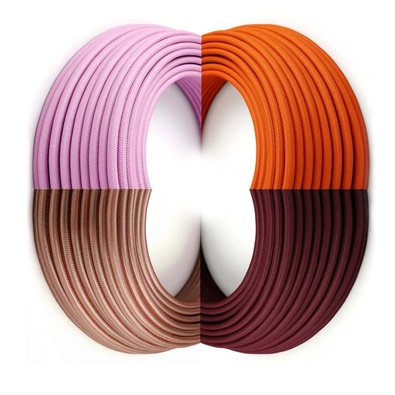 1m,5m,10m Rundes 2-Adriges Geflochtenes Farbiges Kabel ~1438