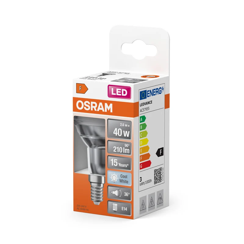 OSRAM LED Lampe LED STAR R50 2.6W 840 E14, 210 lm, 4000 K, Kaltweiß