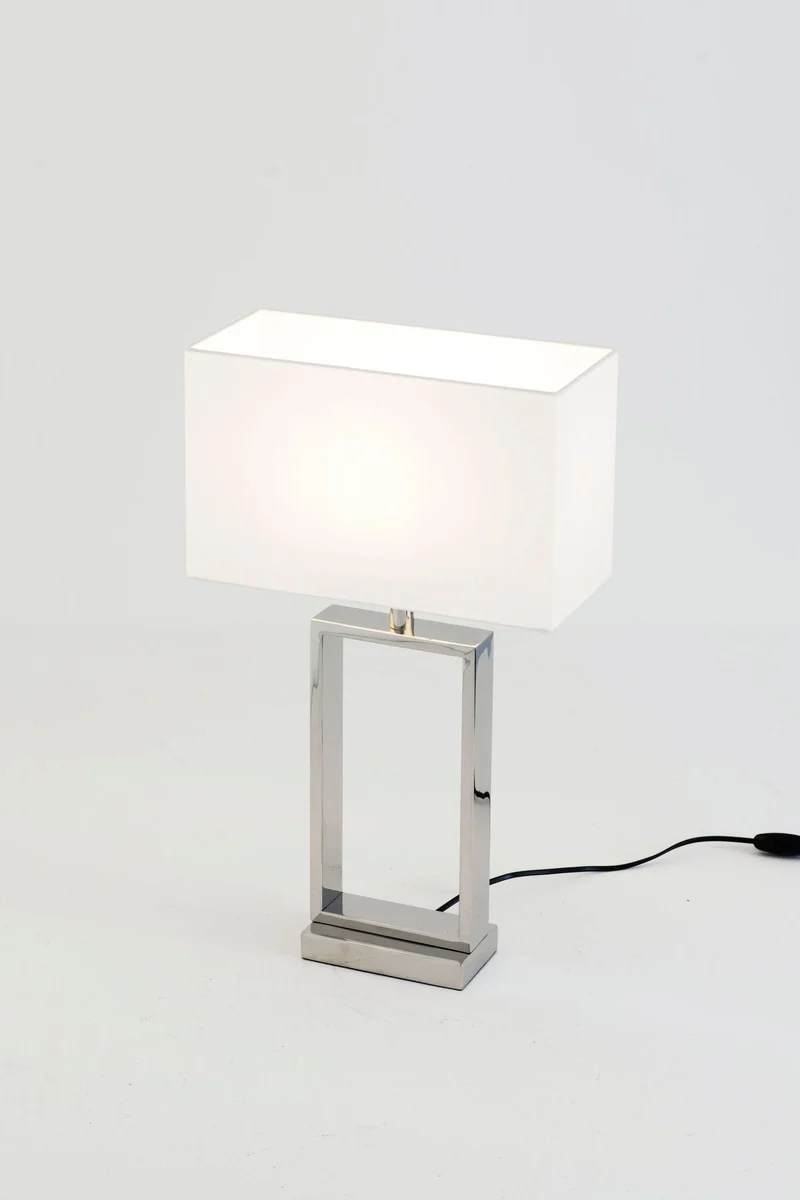 Tischlampe Sprazzo Seidenstruktur mit Schirm Rechteckig
