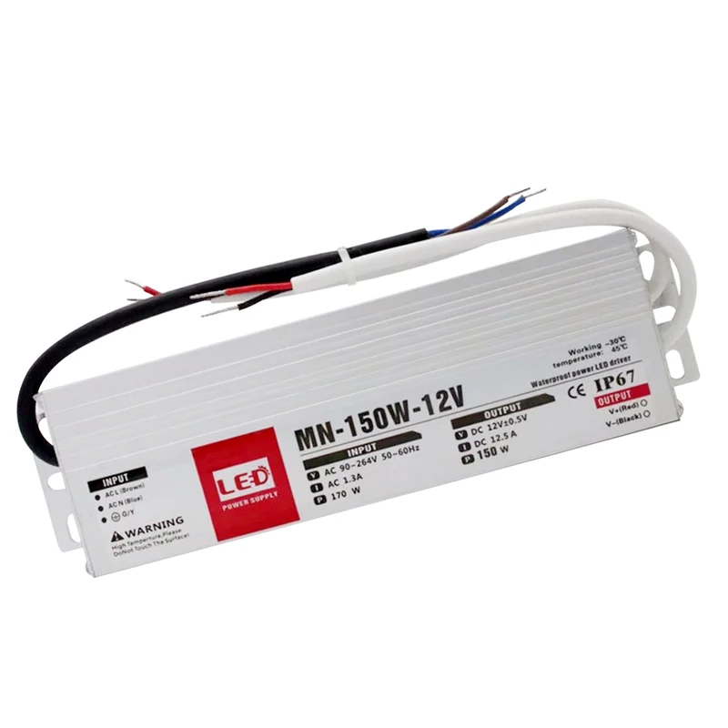 LED Trafo 12V 150W 12,5A DC Wasserdicht LED Netzteil ~1315