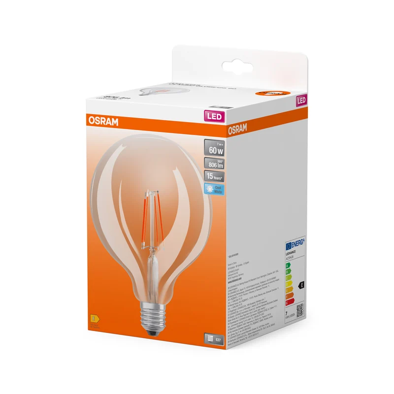 OSRAM LED Star Classic Lampe, Ballform, 7W, 806lm, Klar, E27 , Kaltweiß