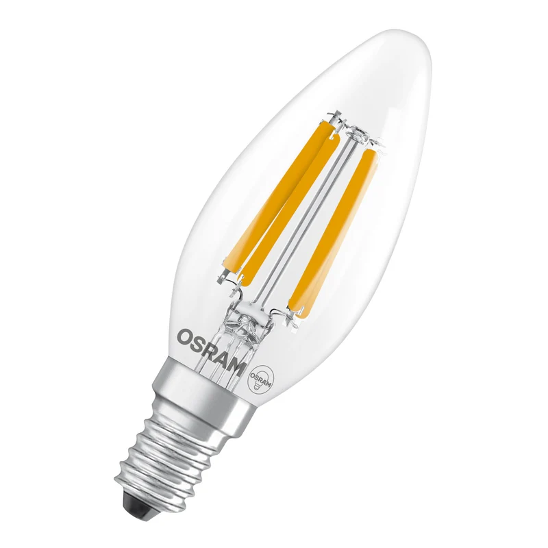 OSRAM LED CLASSIC B ENERGY EFFICIENCY A in B-Form, LED-Lampe, Bleifreies Glas, Klar, 2,2 W, (ex 40 W), 470 lm, Kaltweiß, 4000 K, Energieeffizienzklasse: A, CRI 80