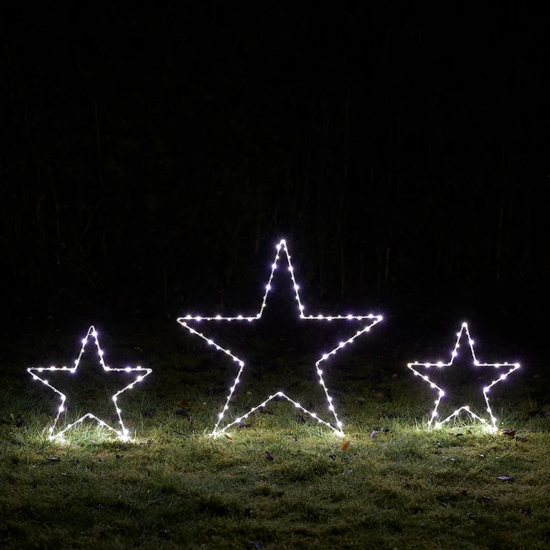 3er Set Osby LED Stern Stableuchten Weihnachtsdeko außen