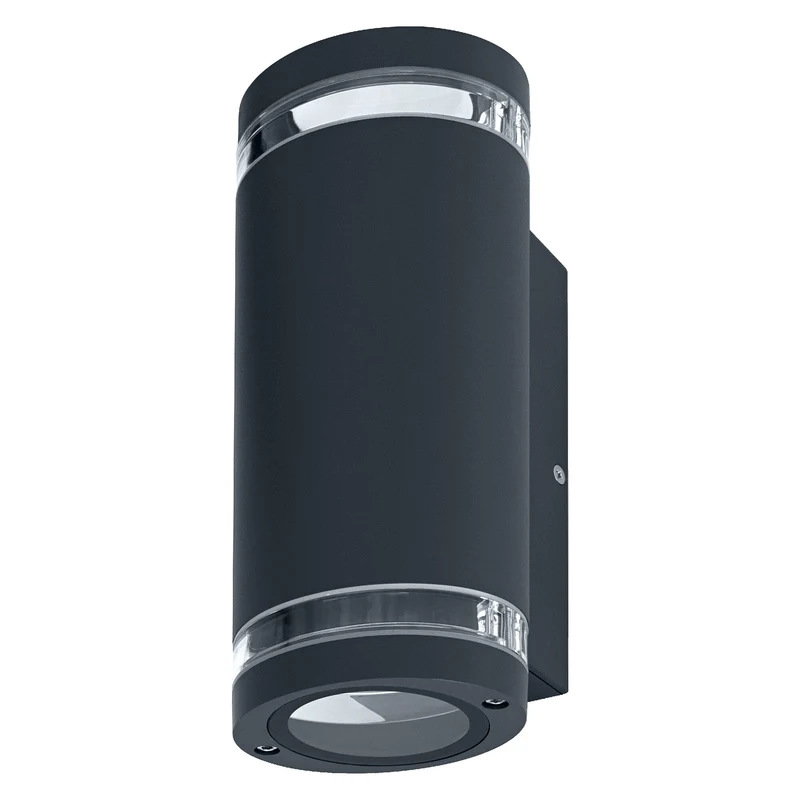 OSRAM Außenwandleuchte Up/Down GU10 mit Gap-Ring, Aluminiumgehäuse in Dunkelgrau, IP44-Schutz & IK03, Wandleuchte für Fassaden und Eingänge