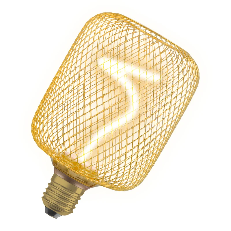 OSRAM DECOR LED Spiralfilament Lampe Quadrat, Gold, 3.5W, 170lm , Comfort warm white , E27