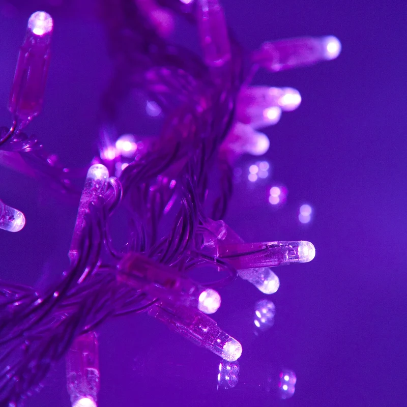 Core Connect 60m 600er LED Lichterkette lila koppelbar transparentes Kabel