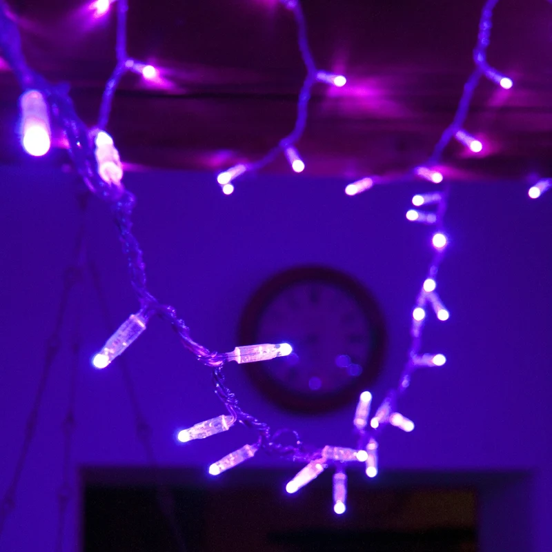 Core Connect 60m 600er LED Lichterkette lila koppelbar transparentes Kabel