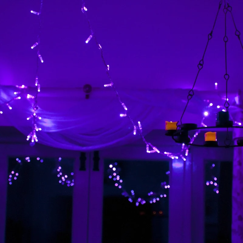 Core Connect 60m 600er LED Lichterkette lila koppelbar transparentes Kabel