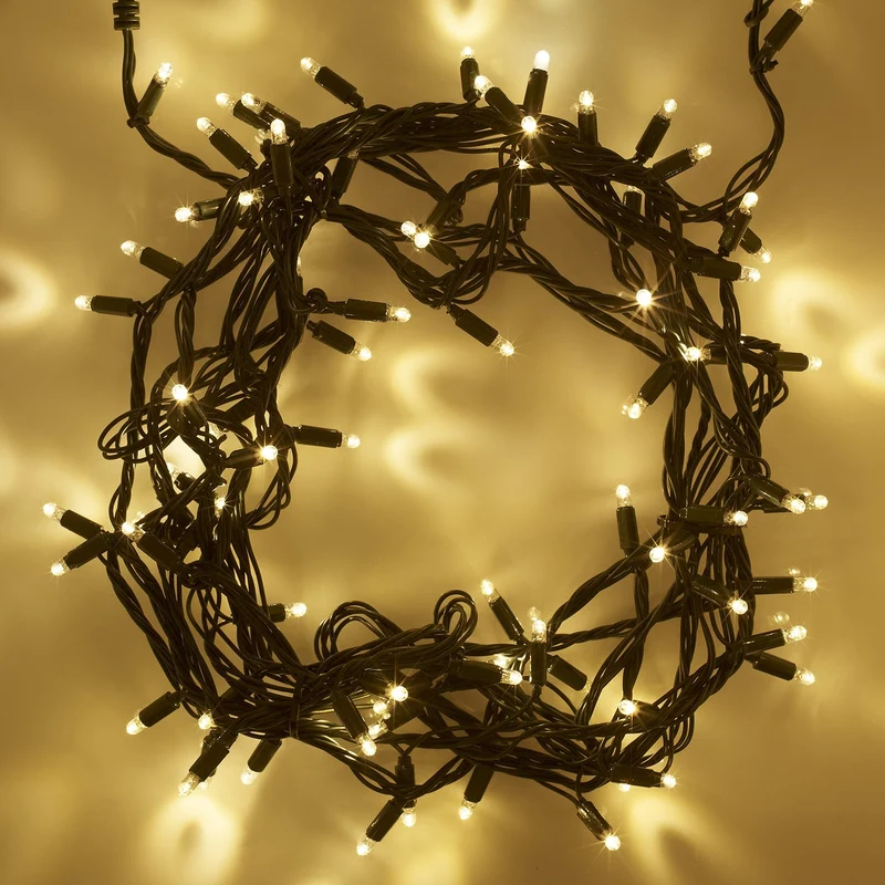 Core Connect 50m 500er LED Lichterkette warmweiß koppelbar grünes Kabel