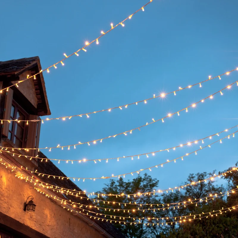 Core Connect 50m 500er LED Lichterkette warmweiß koppelbar transparentes Kabel