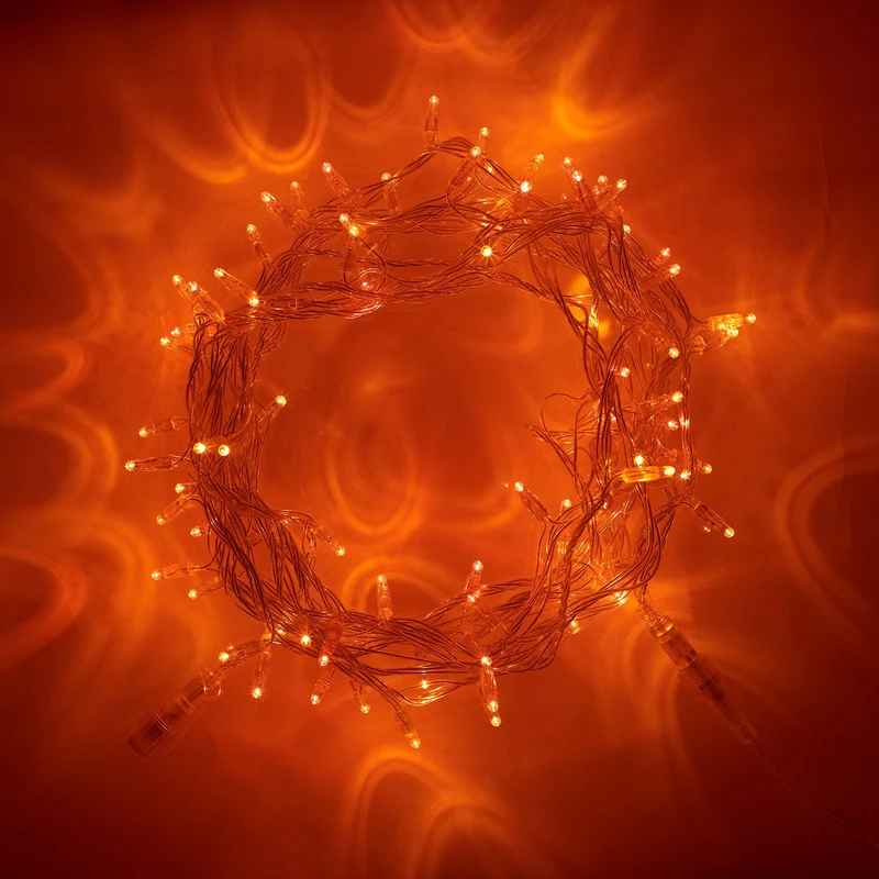 Core Connect 50m 500er LED Lichterkette orange koppelbar transparentes Kabel
