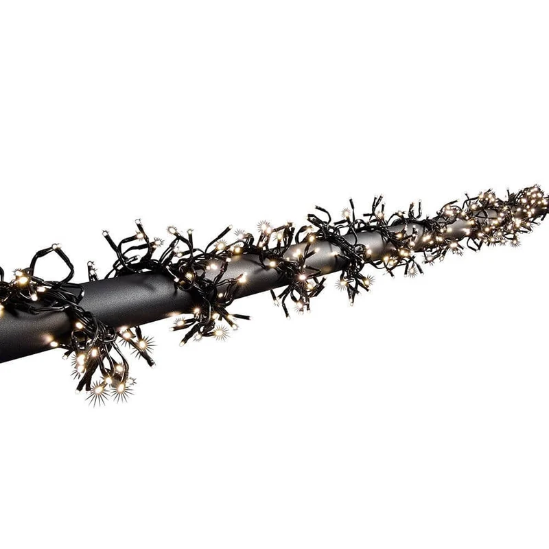 7,7m Micro LED Büschelllichterkette Cluster mit 8 Funktionen 768 Warmweiße Dioden IP44