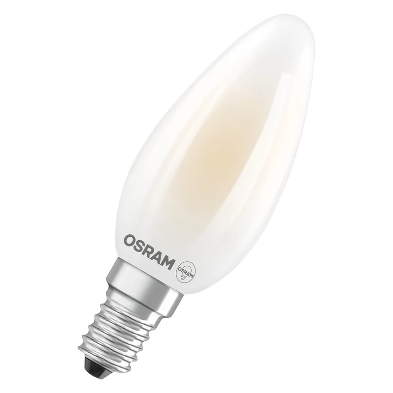 OSRAM LED CLASSIC B ENERGY EFFICIENCY A in B-Form, LED-Lampe, Bleifreies Glas, Matt, 3,8 W, (ex 60 W), 806 lm, Kaltweiß, 4000 K, Energieeffizienzklasse: A, CRI 80