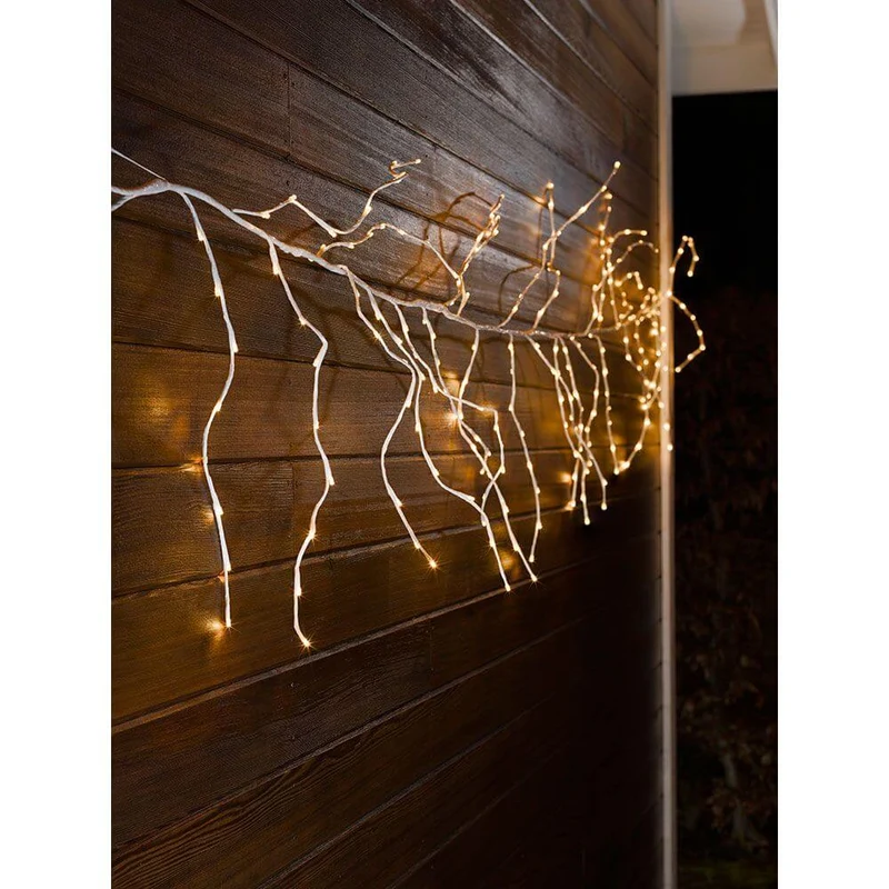 LED Dekoration variabel als Lichterkranz Lichtergirlande weiß 240 Warmweiße Dioden IP44