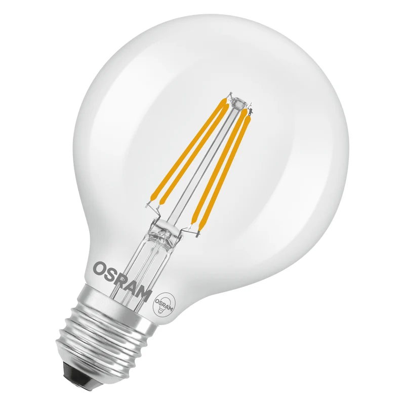 OSRAM LED LAMPS ENERGY CLASS A ENERGY EFFICIENCY FILAMENT CLASSIC Globe , LED-Lampe, Bleifreies Glas, Klar, 5 W, (ex 75 W), 1055 lm, Warmweiß, Energieeffizienzklasse: A