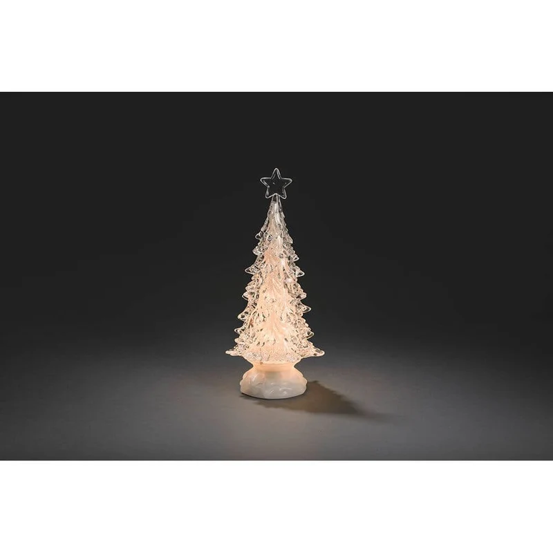 LED Acryl Weihnachtsbaum rotierend 3 Warmweiße Diode batteriebetrieben
