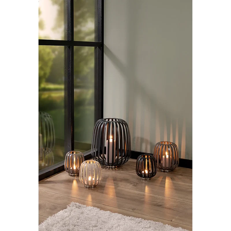 Windlicht – Nickeloptik, Pulverbeschichtet, Modern - Mambaia | Fink Living