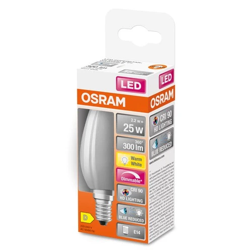 OSRAM SUPERSTAR+ CLASSIC P GLFR 25 LED-Lampe, 2,2W, 300lm , Warmweiß , E14