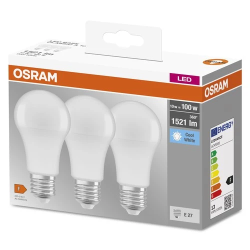 OSRAM LED Base LED Lampe matt (ex 100W) 13W / 4000K Kaltweiß E27 3er Pack