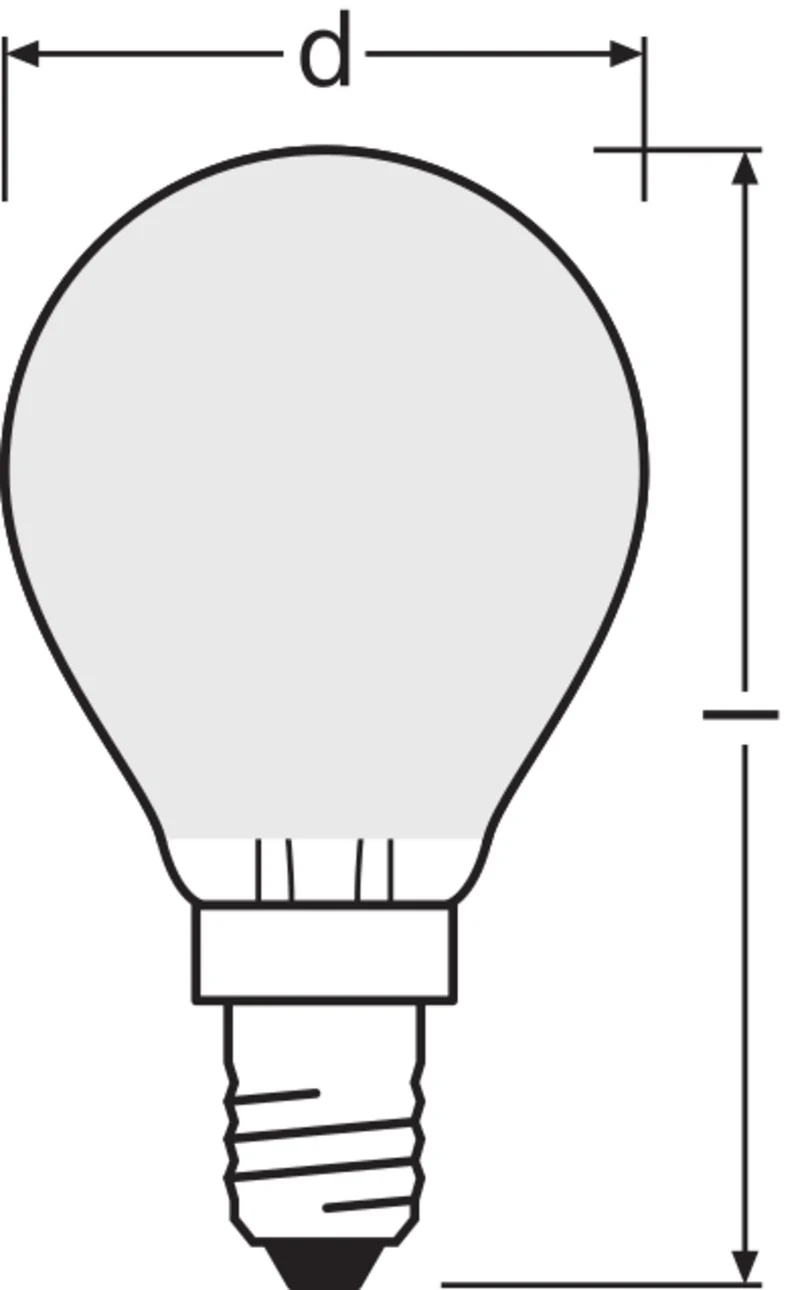 OSRAM LED-Lampen, klassische Miniballform, 40 Watts Ersatz, E14, P-shape, 2700 Kelvin, Warm weiß, Klares Glas, 2-er Pack