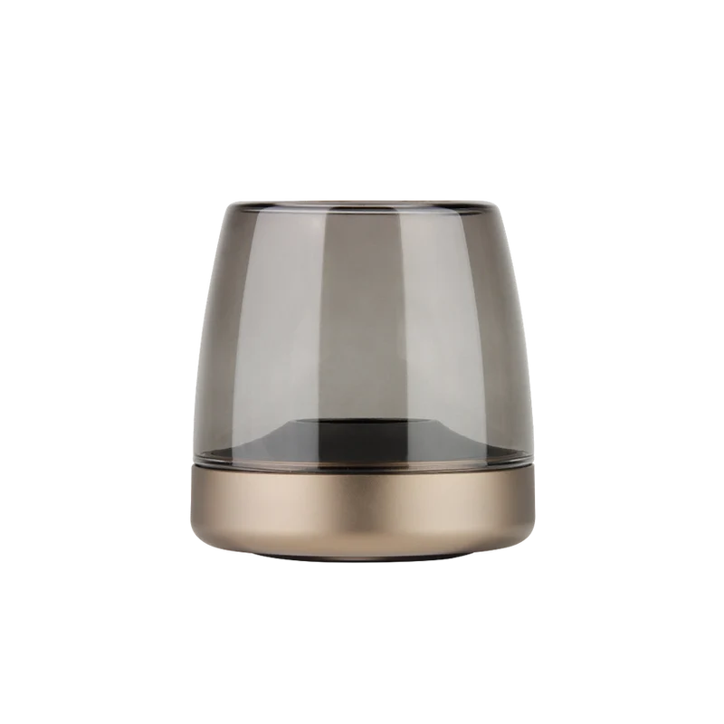 Windlicht aus Glas und Aluminium mit modernem Design und LED-Kerzen-Kompatibilität, Sepia – Glow 10 | Kooduu
