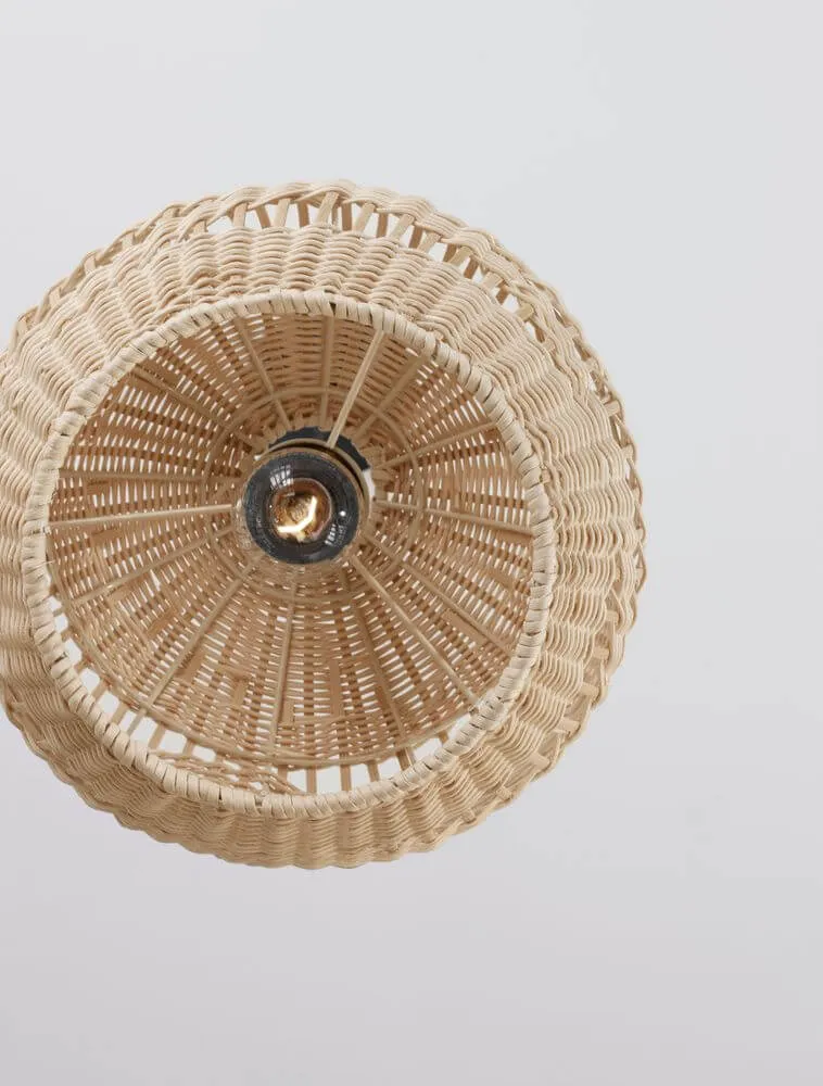 Marlo Pendelleuchte Kuppel Beige Rattan