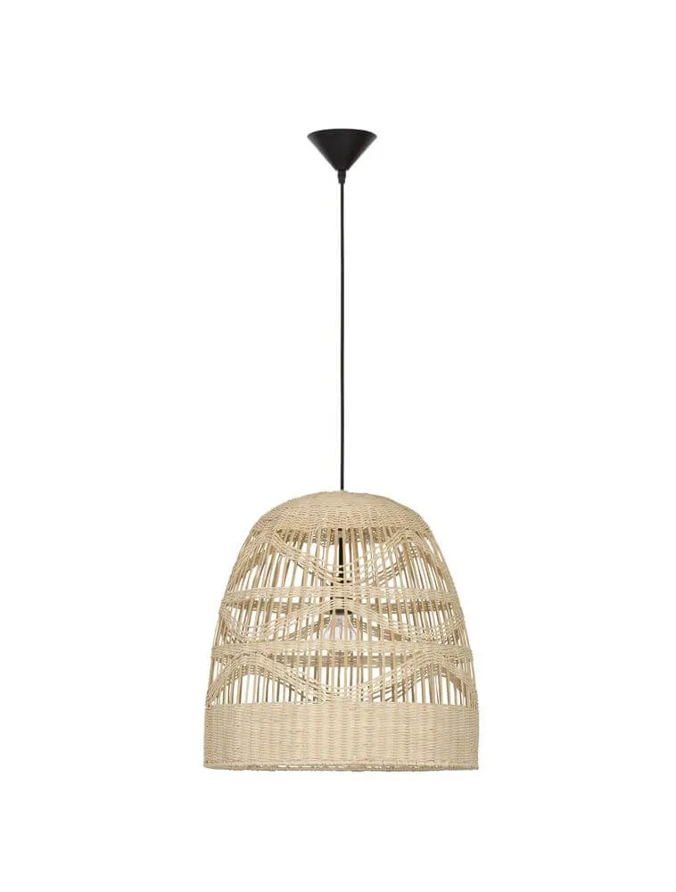 Marlo Pendelleuchte Glocke Beige Rattan
