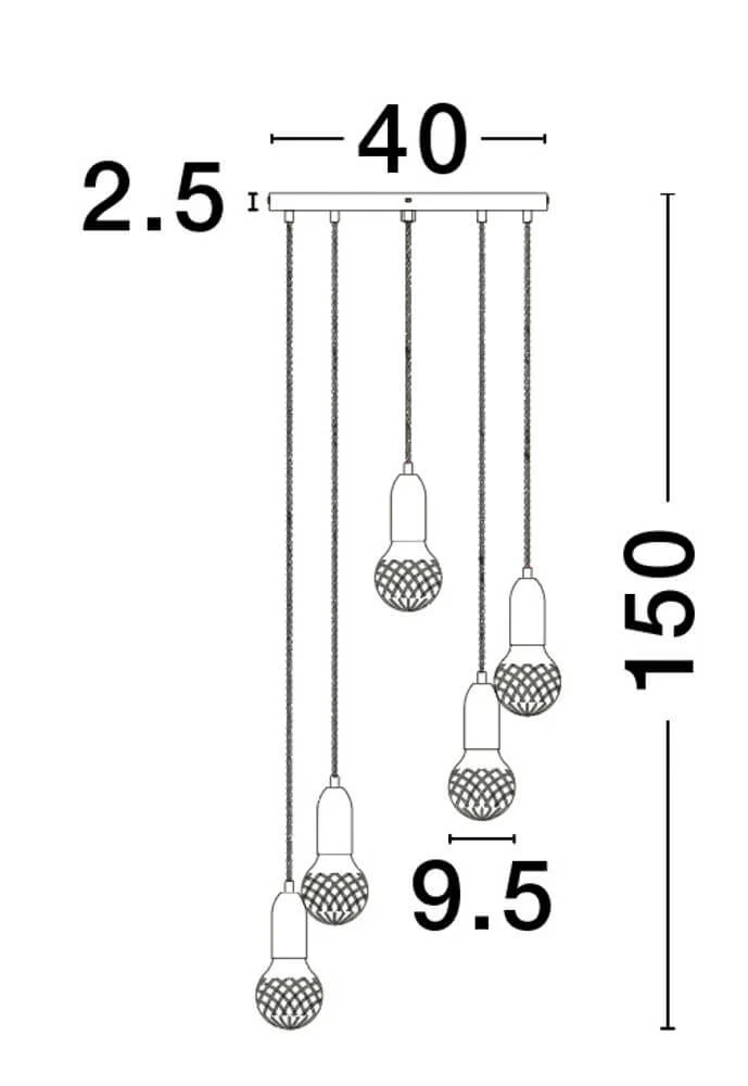Veda Pendelleuchte G9 5-flammig Ø 40cm
