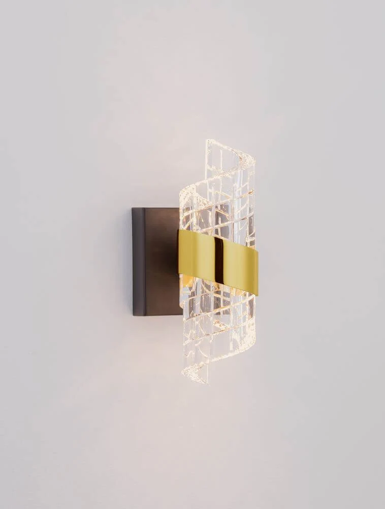 Seneca LED Wandleuchte 3000K Schwarz, Gold