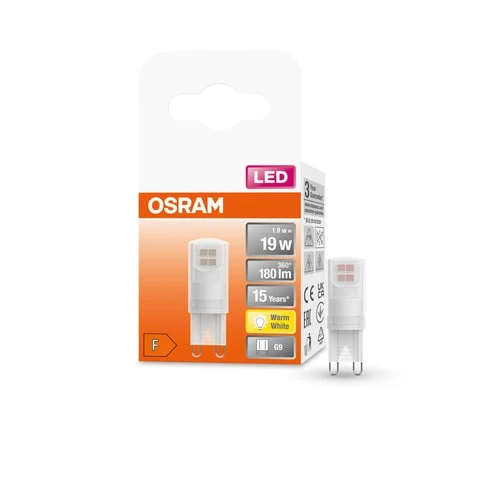 OSRAM LED Stiftsockellampe PIN G9 mit Retrofit-Stecksockel G9 1.9W , Warmweiß
