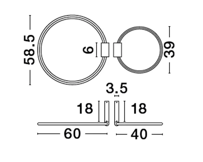 Garve LED Deckenleuchte 2-flammig Ø 60cm 3000K