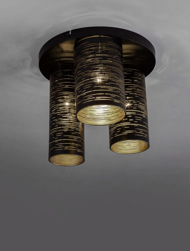 Zane Deckenleuchte Schwarz, Gold