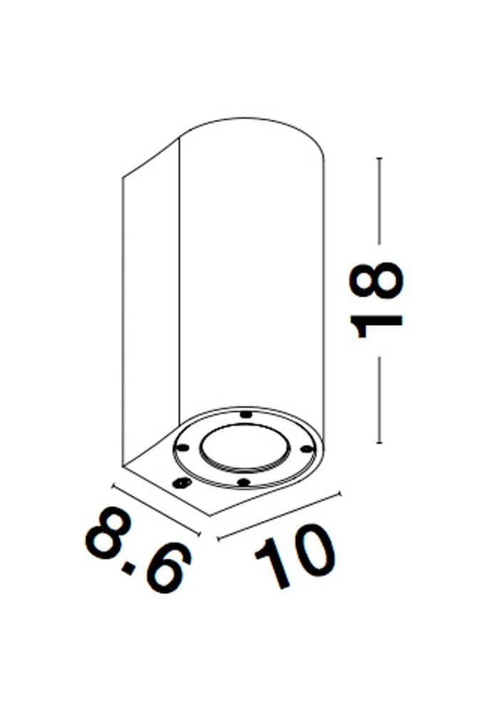 Lido Außenwandleuchte H 18cm GU10 Up & Down IP65