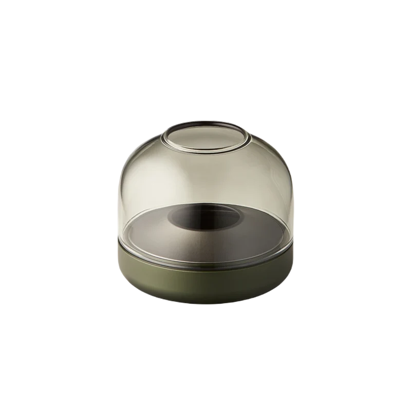 Windlicht aus eloxiertem Aluminium mit gebürstetem Ring und Glasaufsatz – Glow 08 | Kooduu