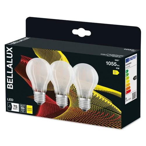 BELLALUX LED Lampe E27, matt, 2700K Warmweiß, 1055 lm, Ersatz für 75W, nicht dimmbar, 3er-Pack
