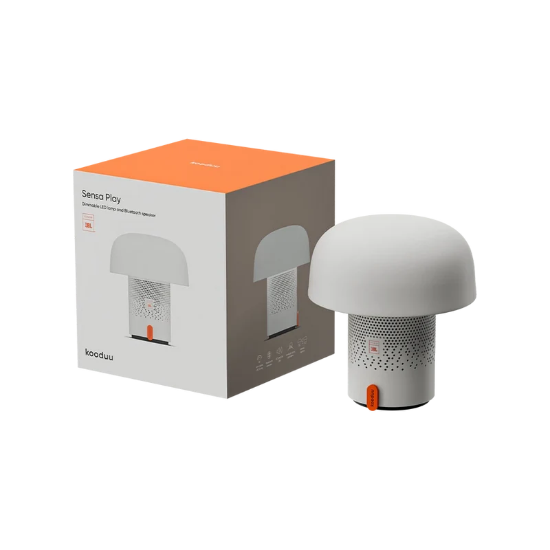 Lautsprecherleuchte mit pilzförmigem Design, dimmbarem LED-Licht und Ladestation – Sensa PLAY | Kooduu