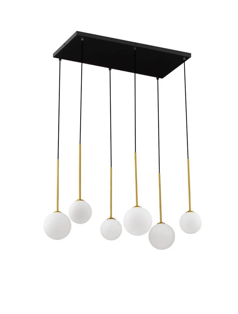 Savoy Pendelleuchte G9 6-flammig Schwarz, Gold