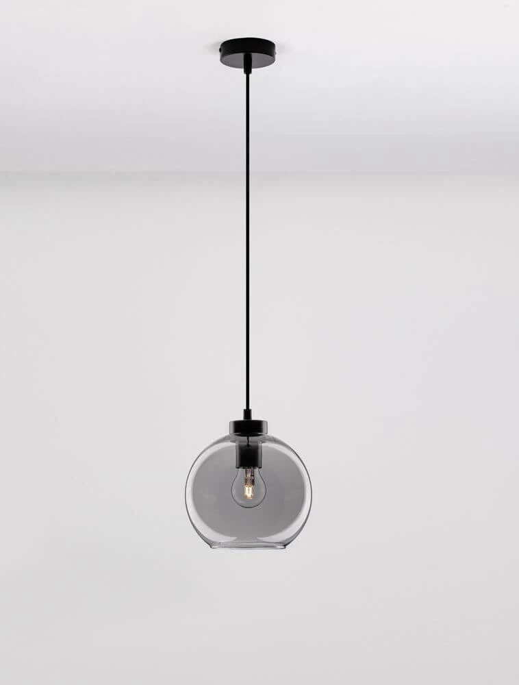 Palmer Pendelleuchte Ø 20cm Schwarz, Rauch