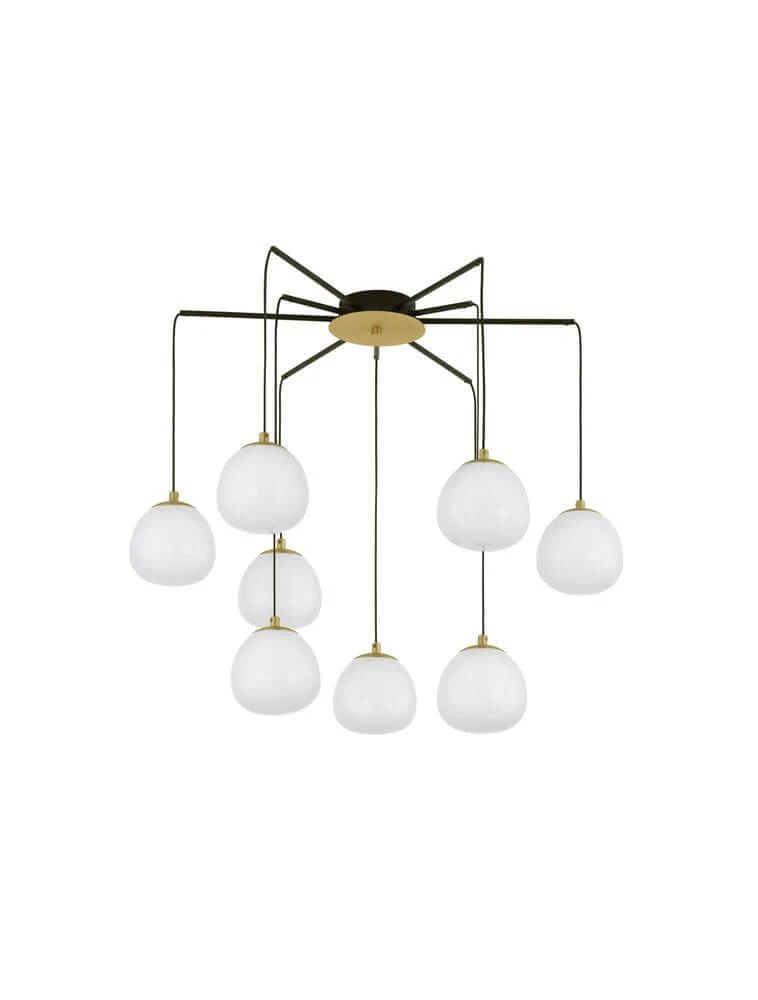 The Egg Pendelleuchte 8-flammig Ø 75cm Gold, Weiß, Schwarz