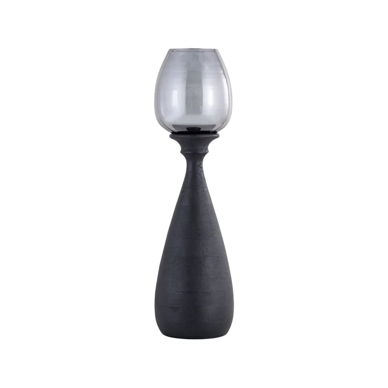 Windlicht – Schwarzes Metall, Schlankes Design, Elegante Form, S – Midi | PTMD