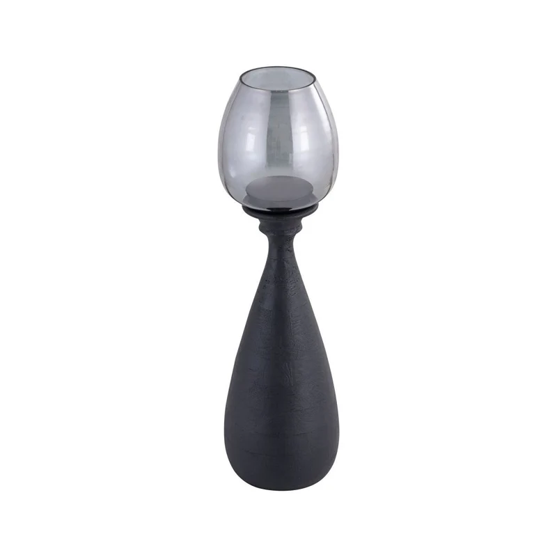 Windlicht – Schwarzes Metall, Schlankes Design, Elegante Form, S – Midi | PTMD