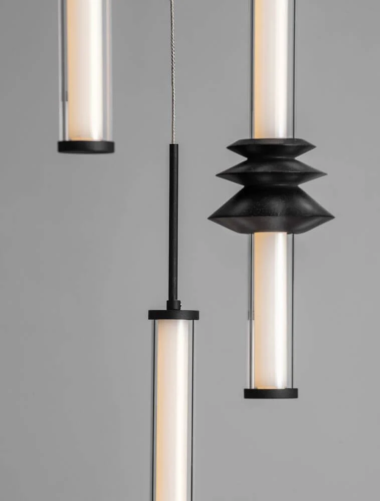Stalactite Pendelleuchte 5-flammig Ø 35cm 3000K Schwarz