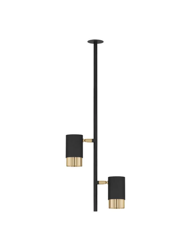 Pongo Pendelleuchte Deckeneinbau 2-flammig Ø 5,9cm Schwarz, Gold