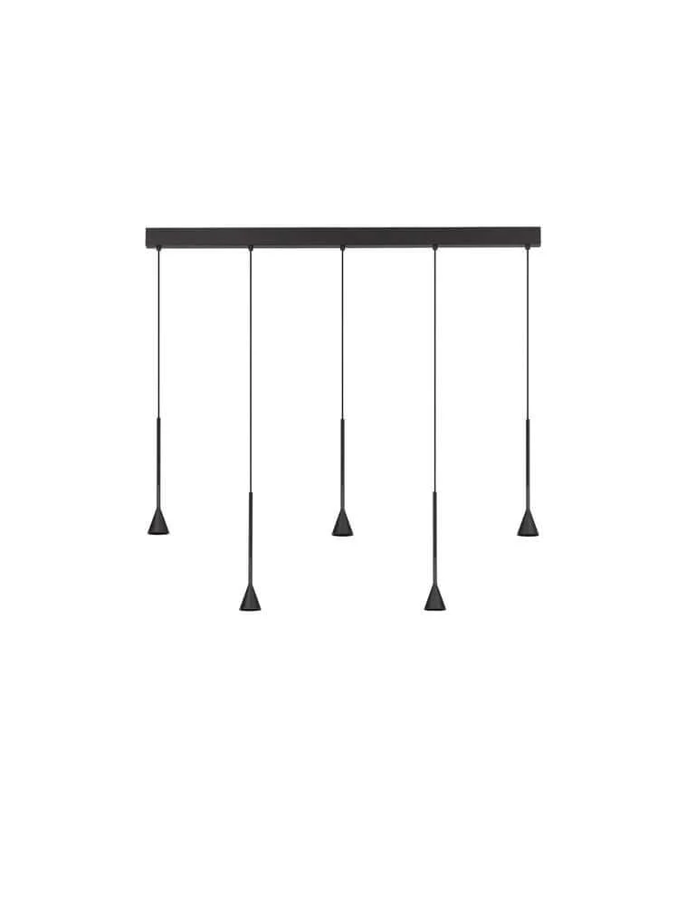 Net LED Pendelleuchte 5-flammig 3000K Schwarz