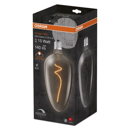 OSRAM Vintage 1906 LED-Lampe, Smoke-Tönung, 4W, 140lm , Warmweiß , E27
